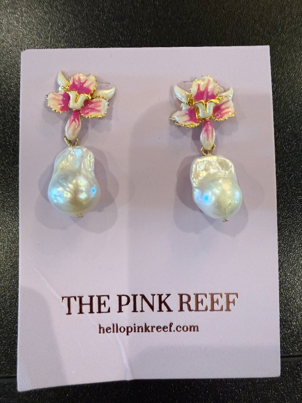 Pink Reef Earrings with Pearls